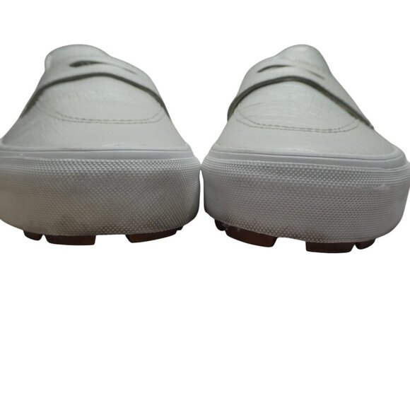 Vans White Crocodile Embossed Patent Leather Slip On Penny Loafers Womens 9 - Picture 7 of 12